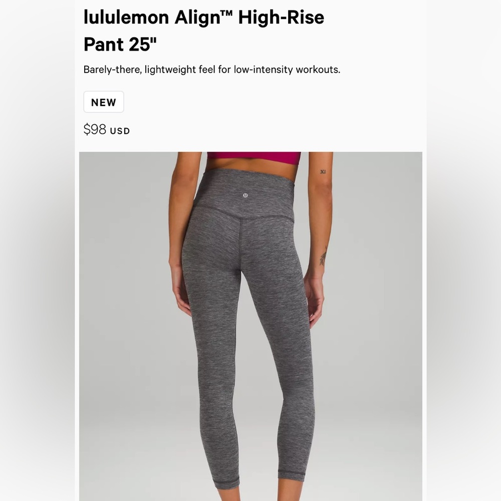 Lululemon High Rise Align Leggings 25”